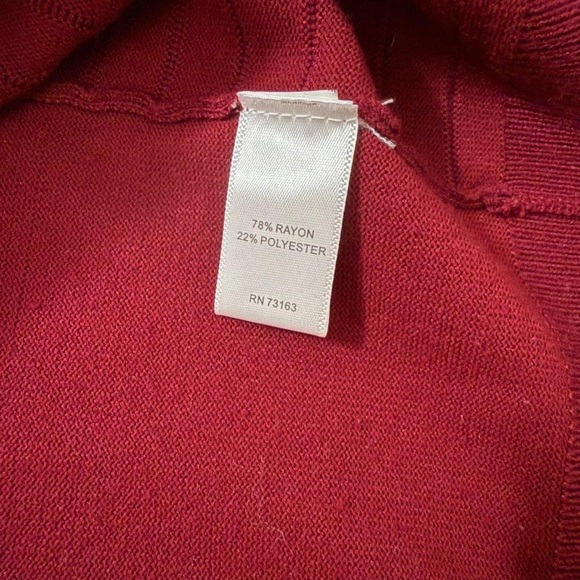 Cable & Gauge burgundy ribbed button up cardigan lightweight 3/4 sleeve size L - Picture 3 of 8